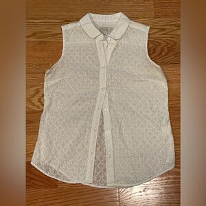 Jack Wills Womens Eyelet Sleeveless Button Up
